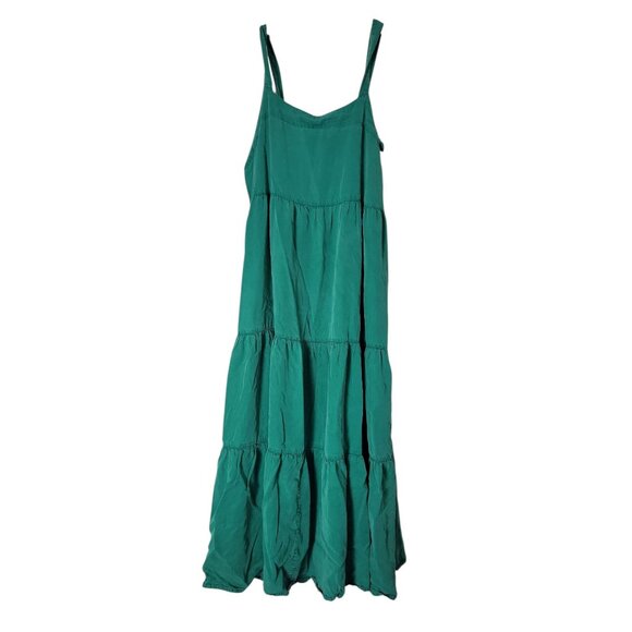 The Drop Womens Green Maxi Dress XL Tencel Adjustable Strap Tiered Flowy Summer - Picture 1 of 11